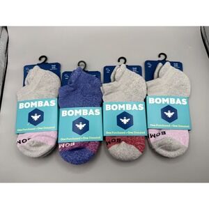 Bombas Youth Ankle Socks 4 Pair Bundle Size 12T-3Y New